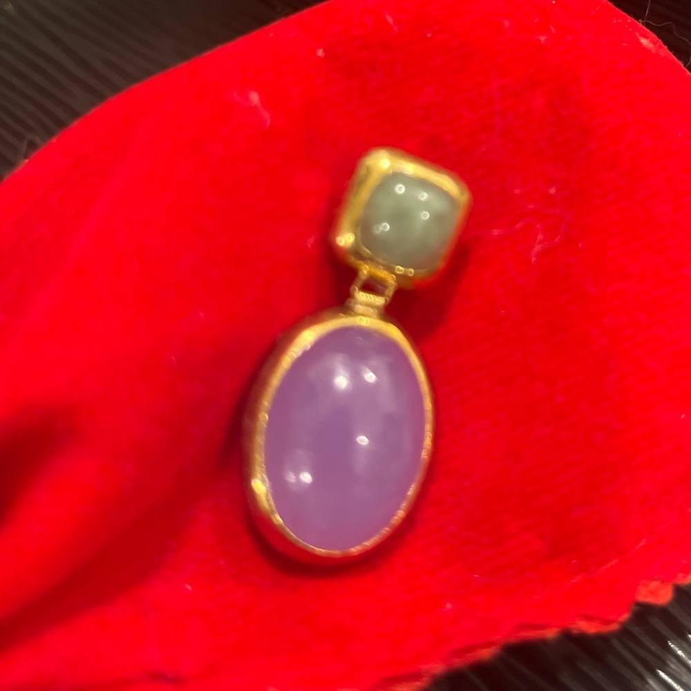 Hallmarked 14K Gold,mined emerald 2cts Lavender Purple Cuprian Tourmaline